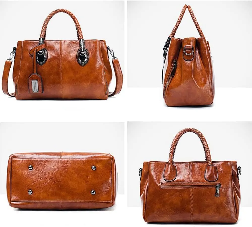 Women Vintage Top Handle Shoulder Handbag Classic Satchel Crossbody Bags