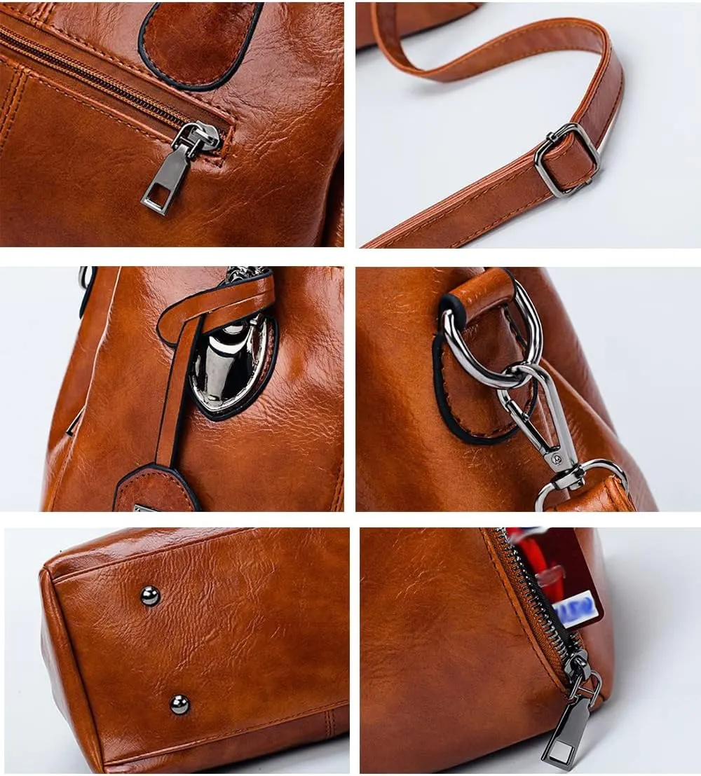 Women Vintage Top Handle Shoulder Handbag Classic Satchel Crossbody Bags