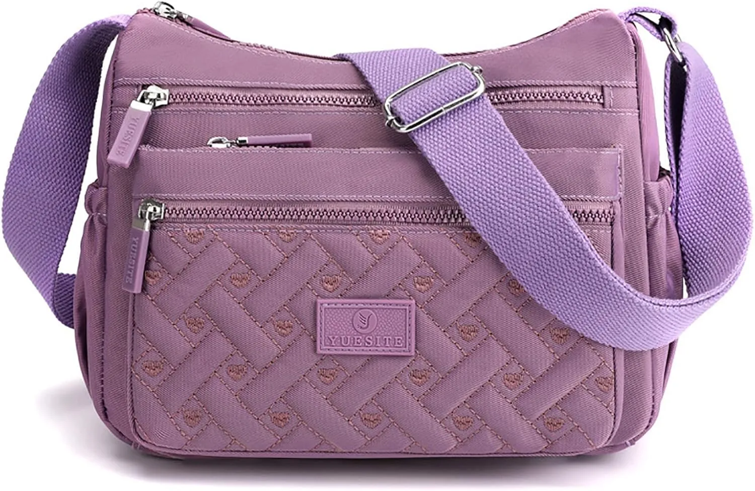 Women's Anti Theft Shoulder Bags Lightweight Quilted Leather Handbags for Women Beach Bag Water Proof Sandproof(Purple)