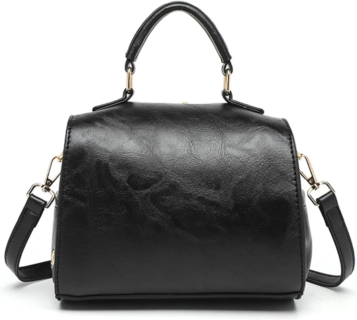Women's Classic Satchel Bags Work Tote Bags with Strap Vintage Top-Handle Handbags Multi Compartment Purse(Black)