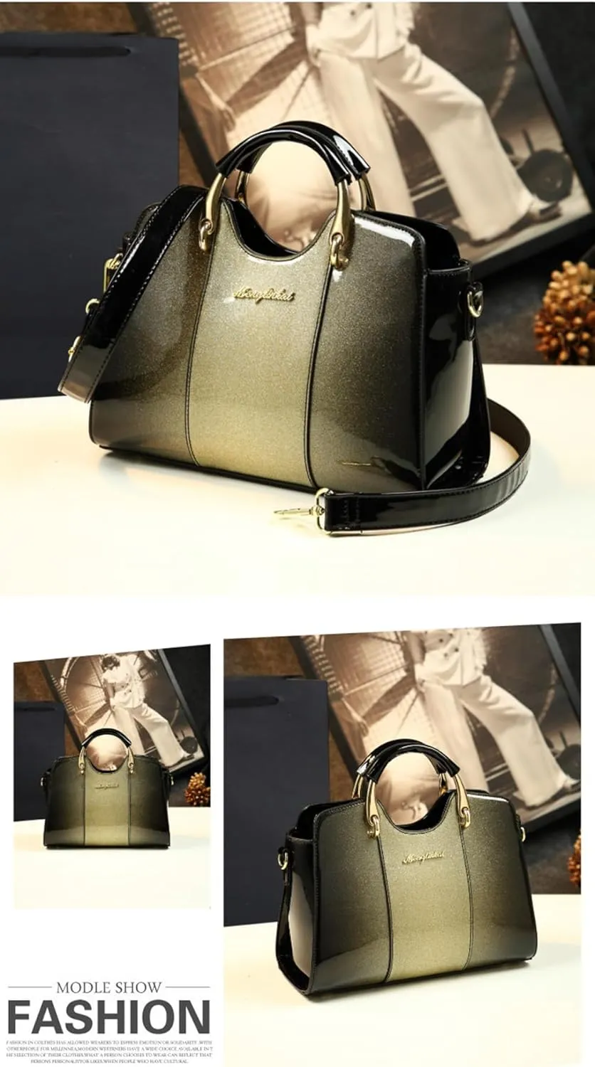 Women's Fashion Leather Top Handle Satchel Crossbody Handbag, Large Capacity Tote Bag Purse, Shoulder Messenger Bag