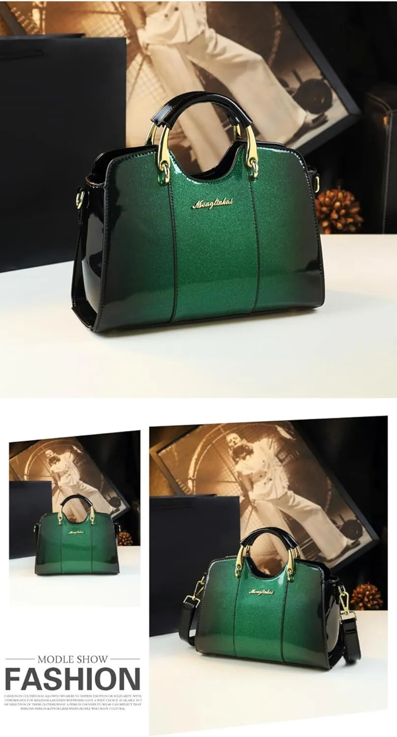 Women's Fashion Leather Top Handle Satchel Crossbody Handbag, Large Capacity Tote Bag Purse, Shoulder Messenger Bag