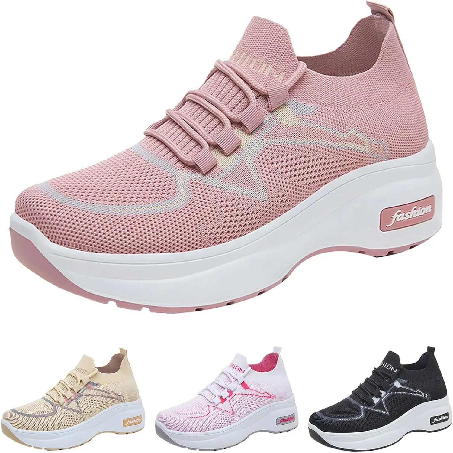 Women's Fashion Sneakers Slip On Casual Shoes Mesh Running Shoes Non Slip Hiking Shoes Women Waterproof