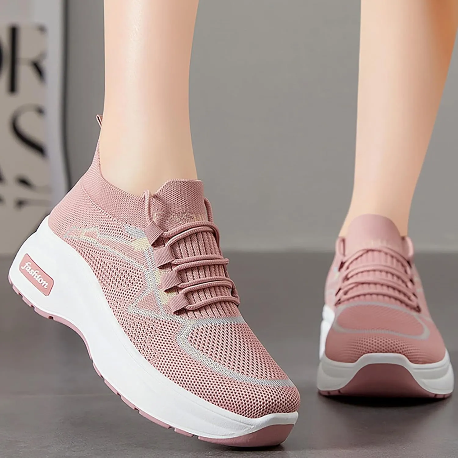 Women's Fashion Sneakers Slip On Casual Shoes Mesh Running Shoes Non Slip Hiking Shoes Women Waterproof