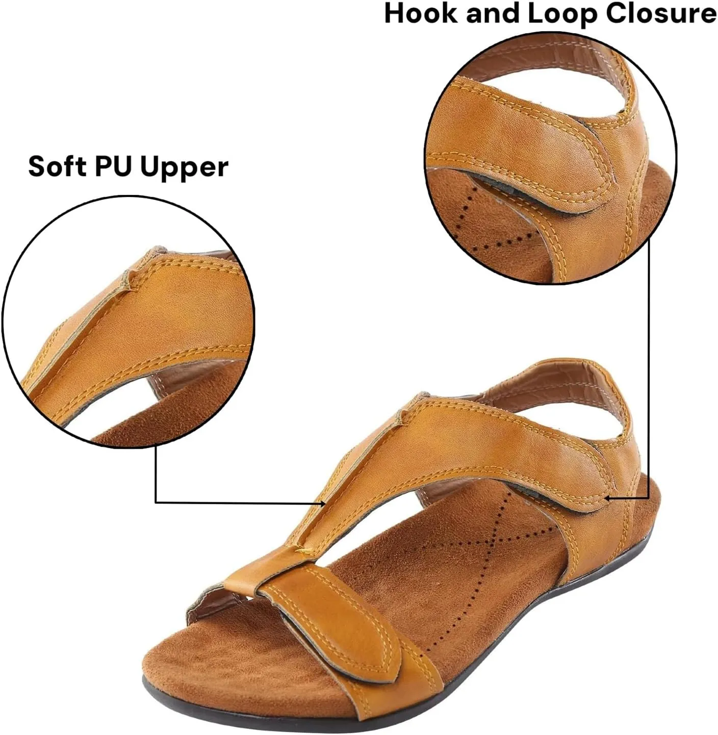 Women's Flat Sandals Arch Support Orthopedic Sandals for Women 2025 Comfortable Soft Cushion Sandal Fashion Summer Beach Vacation Comfort Shoes