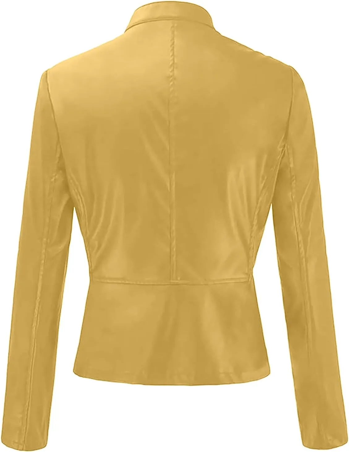 Women's Leather Jackets, Faux Motorcycle Moto Biker Coat Short Quilted Lightweight Vegan Pu Leather Fashion Outerwear