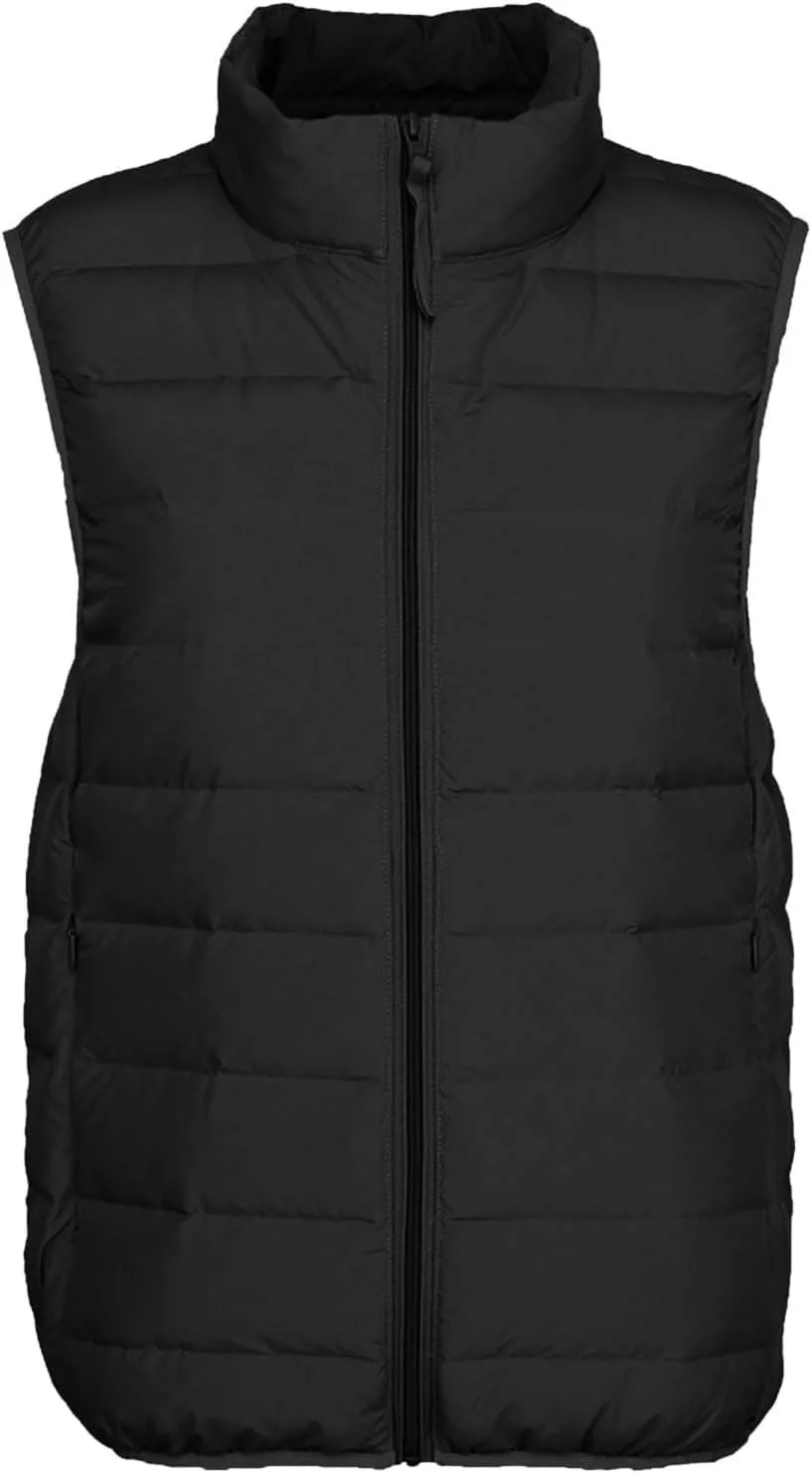 Women's Lightweight Quilted Softshell Vest Winter Windproof Puffer Vests Full Zip Up Sleeveless Down Coats Jackets