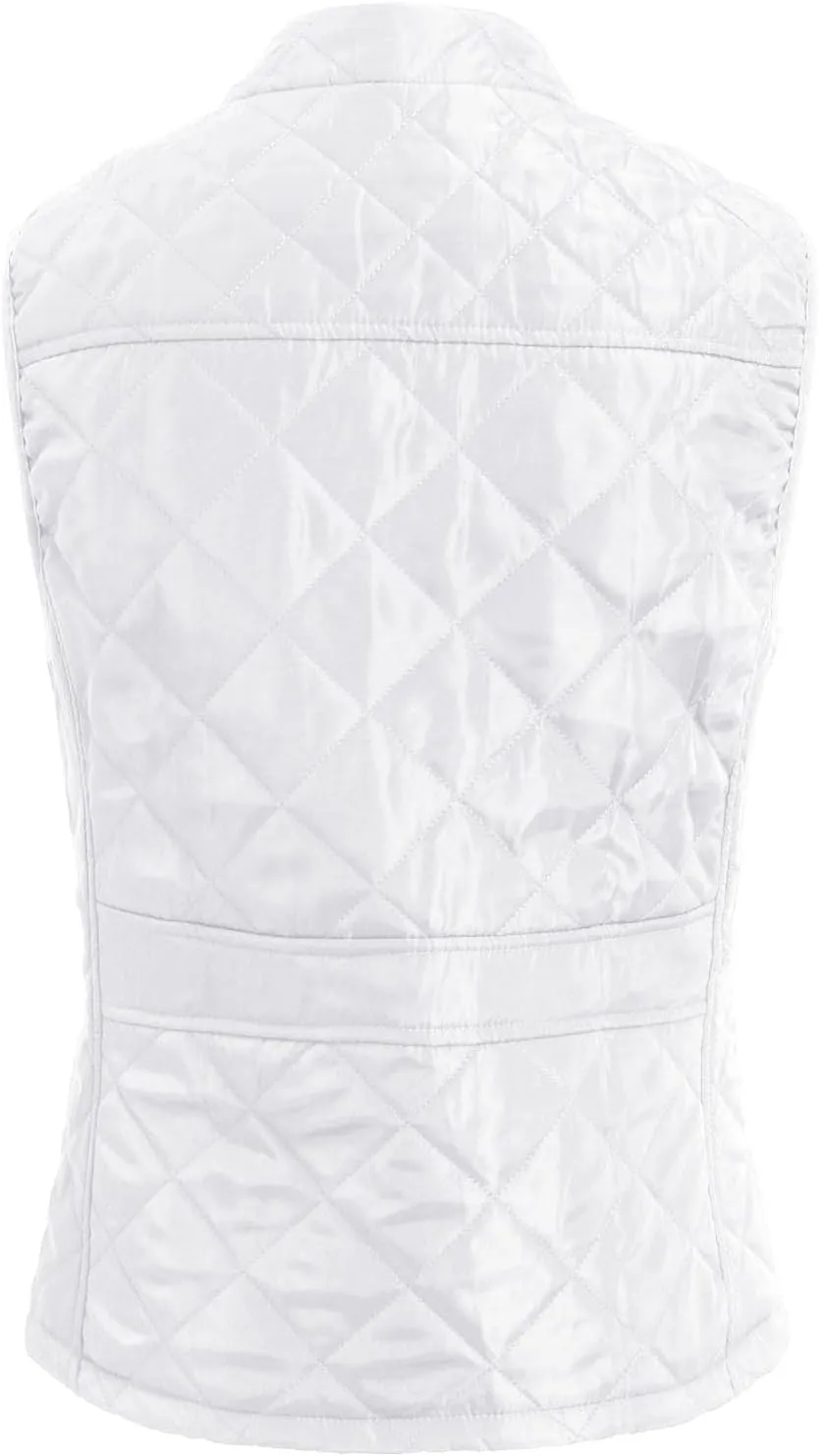 Women's Lightweight Quilted Softshell Vest Winter Windproof Puffer Vests Full Zip Up Sleeveless Down Coats Jackets