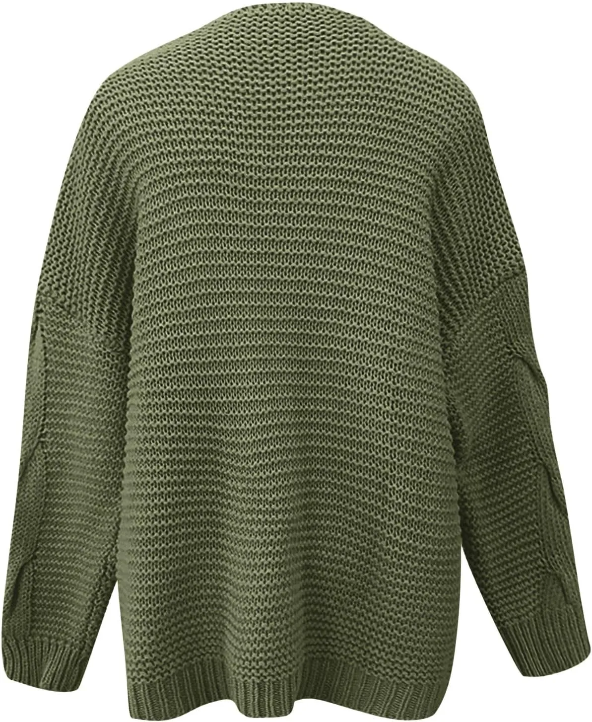 Womens Long Sleeve Chunky Knit Cardigan Open Front Cozy Oversized Sweater Coat Fashion Solid Loungewear with Pocket