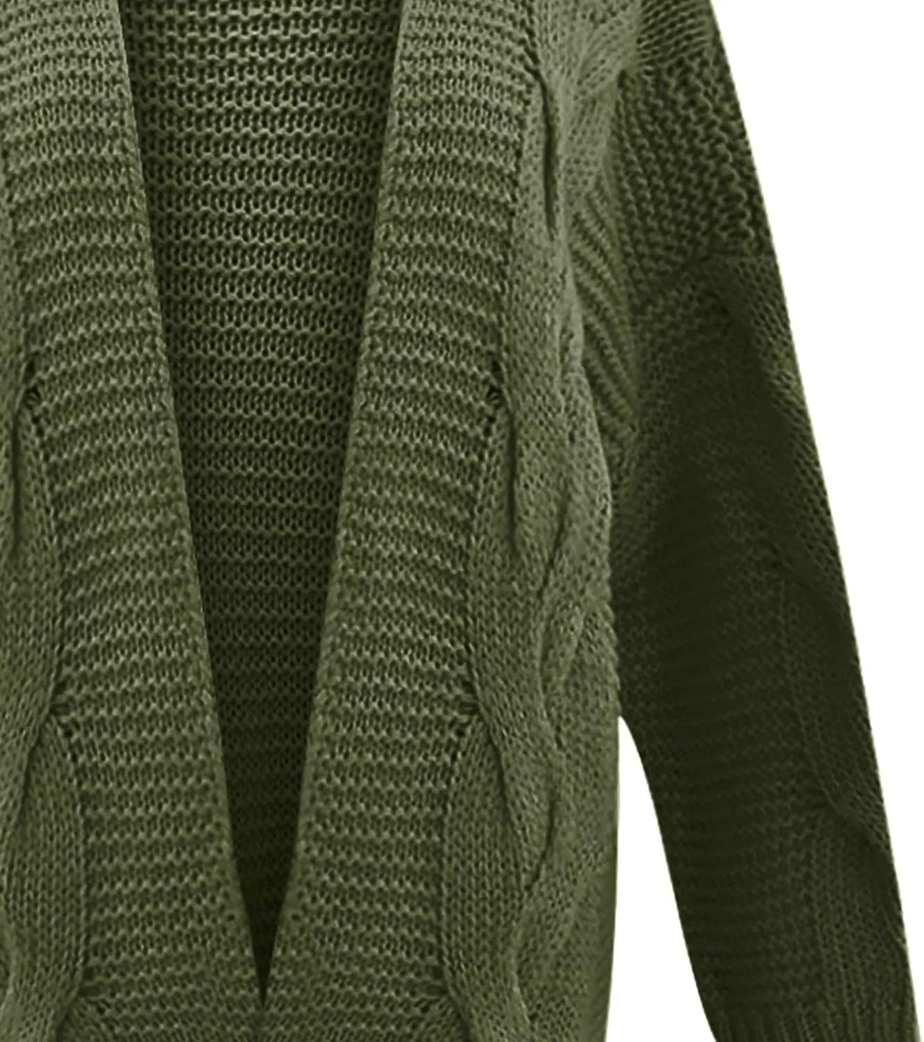 Womens Long Sleeve Chunky Knit Cardigan Open Front Cozy Oversized Sweater Coat Fashion Solid Loungewear with Pocket