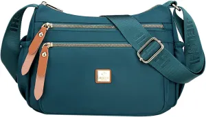 Women's Multi-Pocket Shoulder Bags Crossbody Purses and Handbags Lightweight Pocketbook Small Clear Backpacks(Blue)