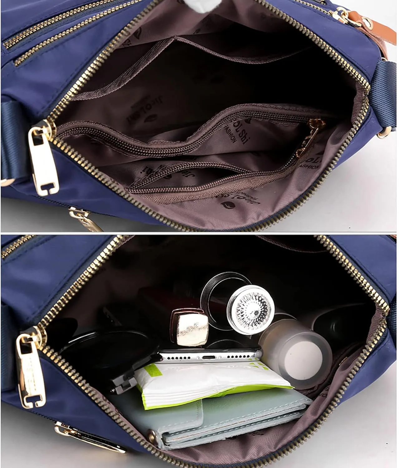 Women's Multi-Pocket Shoulder Bags Crossbody Purses and Handbags Lightweight Pocketbook Small Clear Backpacks(One Size)