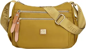 Women's Multi-Pocket Shoulder Bags Crossbody Purses and Handbags Lightweight Pocketbook Small Clear Backpacks(Yellow)