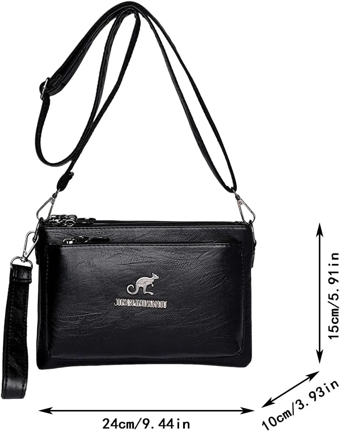 Women's Multi-Pocket Shoulder Bags Women's Crescent Shoulder Bags with Adjustable Strap Lightweight Carry on Bag(Black)