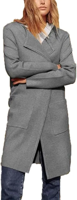 Women's Oversized Open Front Long Cardigans Casual Jacket Coats Long Sleeve Cable Knit Sweaters Outerwear for Fall