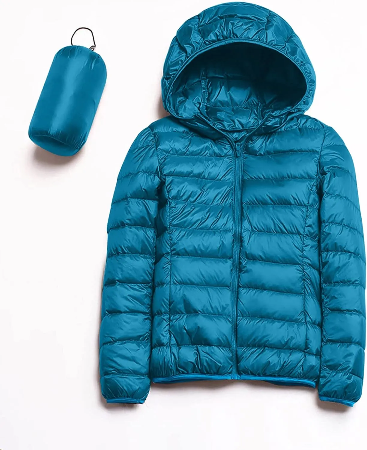Womens Puffer Jacket Winter Warm Packable Coat Ultra Lightweight Jacket Slim Fit Hooded Jacket Short Duck Down Coat