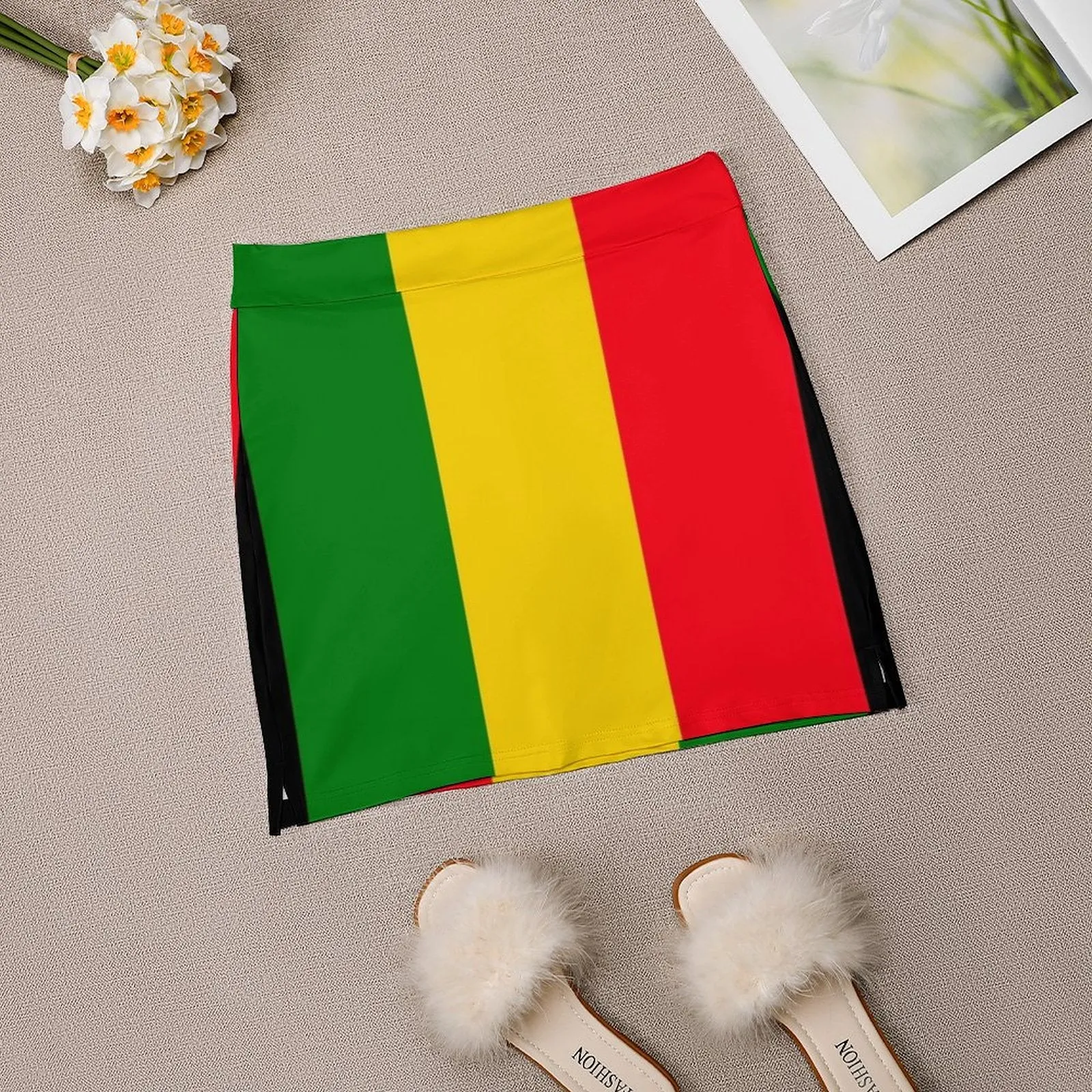 Women's Rasta Reggae Skirt With Pocket