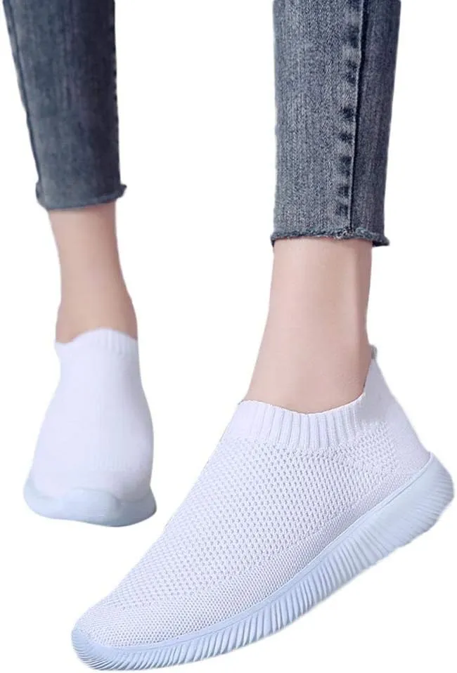 Women's Running Shoes All Black Pull On Sneakers Womens Black Womens Slip On Shoes with Arch Support Washable Womens High Top Sneakers Black Trendy Slip On Sneakers for Women 2023