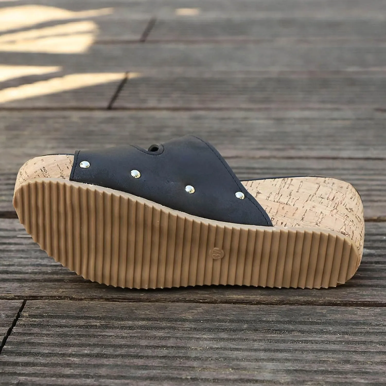 Womens Sandals Comfortable Dressy 2 Adjustable Buckle Slippers Sandal With Arch Support Slip On Outdoor Slipper Wedge Flats