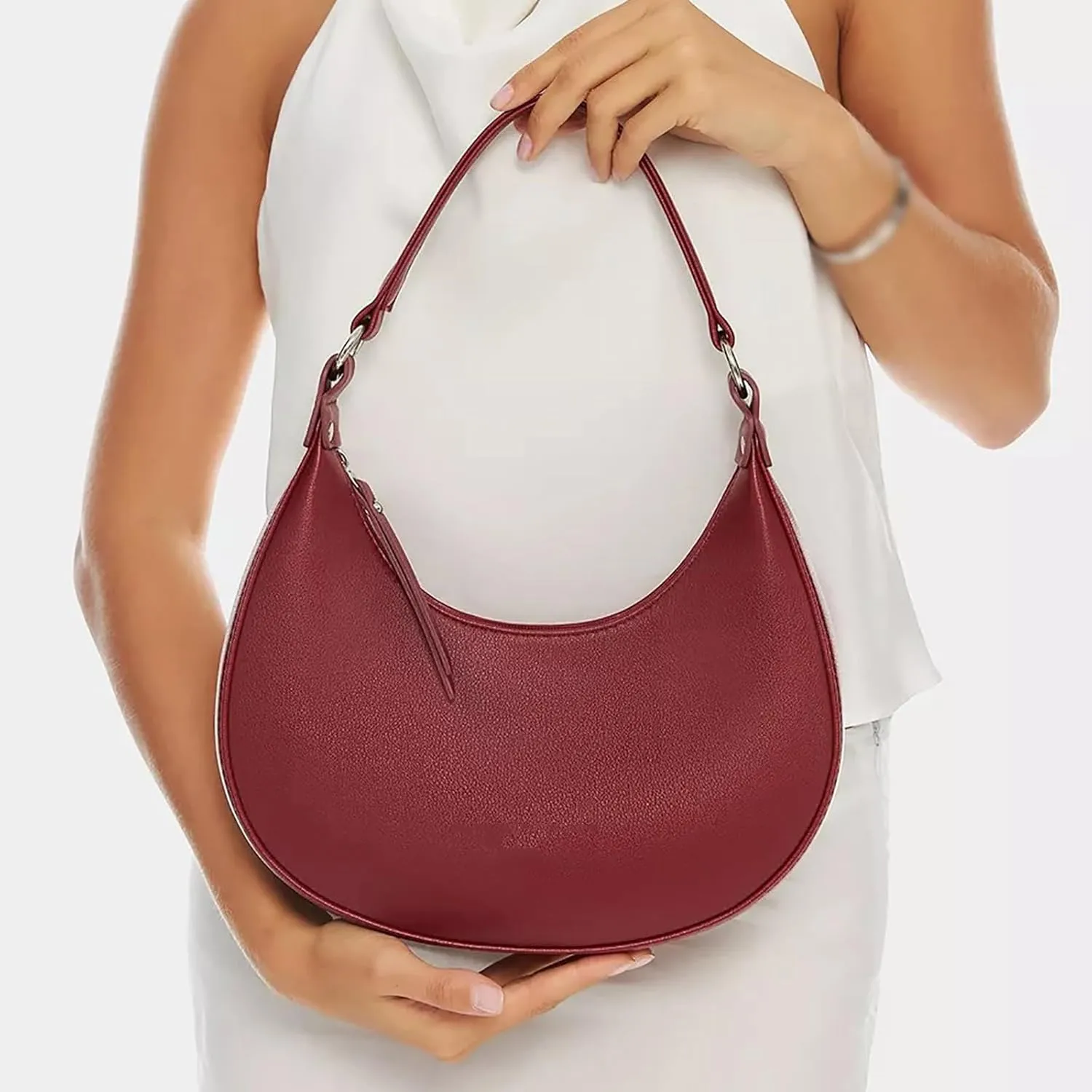 Womens Shoulder Shopping Handbags Crossbody Purses and Handbags Lightweight Pocketbook Temperament Clutch Purse(Red)