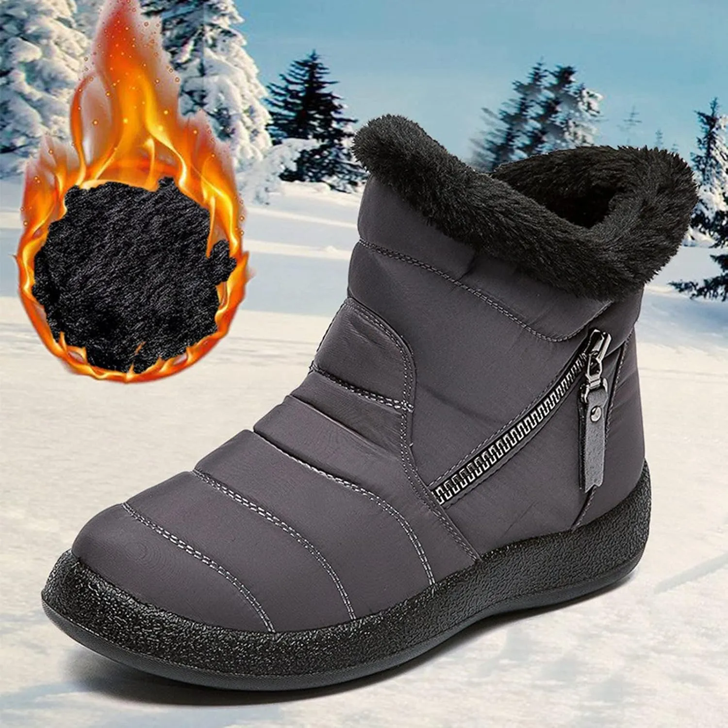 Women's Snow Boots Wide Orthopedic Snow Boots for Women Size 7 Women's Waterproof Winter Boots Women's Winter Boots Insulated Size 7.5 New Botas Impermeables Para La Nieve De Mujer