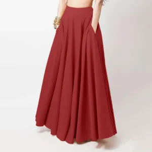 Women's Solid Color Stylish Summer Parties Vacations Long Maxi Skirt Women's Clothing Comfortable Fit