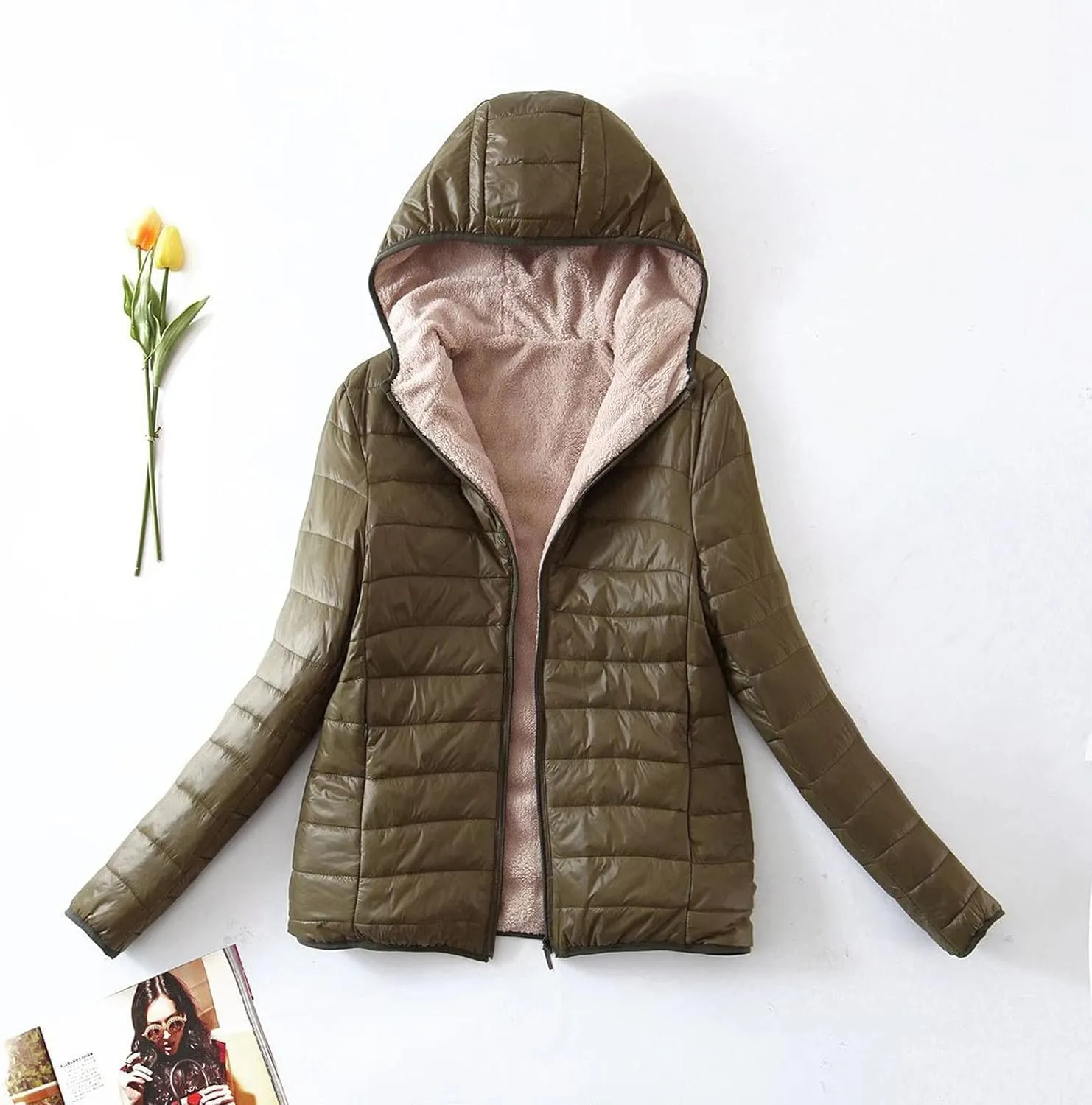 Women's Warm Winter Coat Thicken Fleece Lined down Jacket Thermal Jacket Winter Warm Casual Thick Coats Pockets