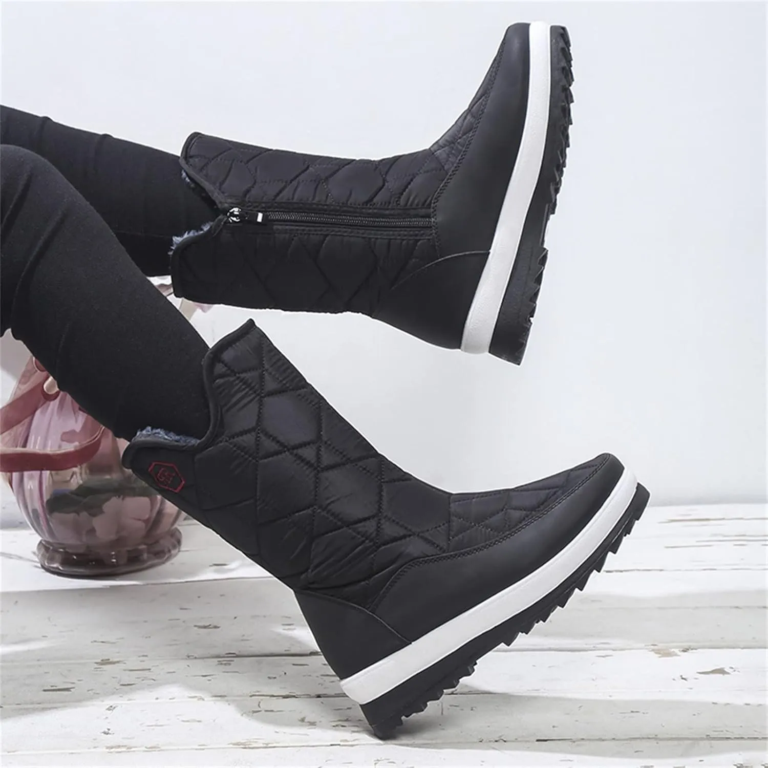 Women's Waterproof Non-Slip Warm Ankle Snow Boots Snow Boots for Women Cute Size 12 Women's Ankle Winter Boots Wide Width Winter Boot Women Waterproof Botas De Invierno Para Mujer Contra Agua