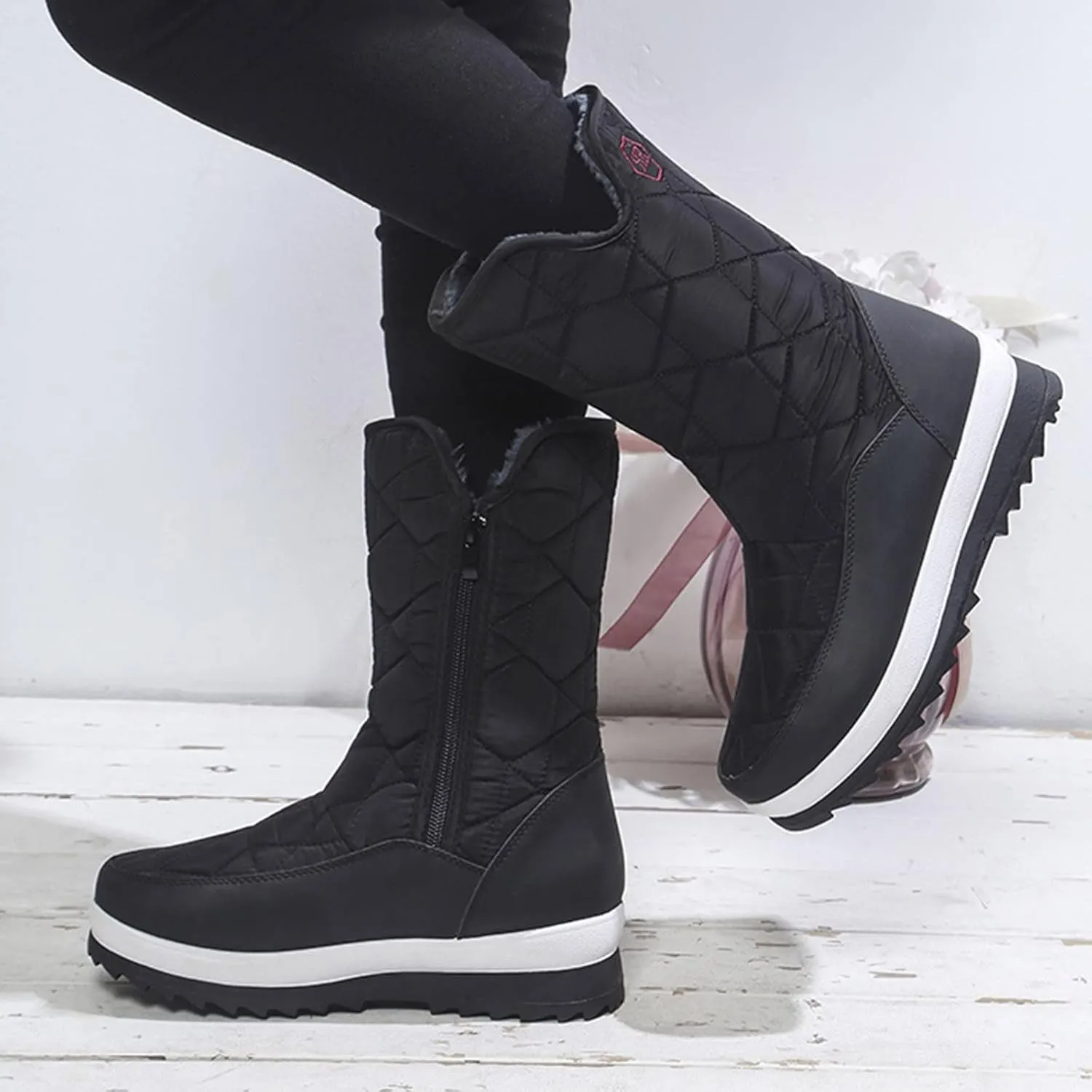 Women's Waterproof Non-Slip Warm Ankle Snow Boots Snow Boots for Women Cute Size 12 Women's Ankle Winter Boots Wide Width Winter Boot Women Waterproof Botas De Invierno Para Mujer Contra Agua