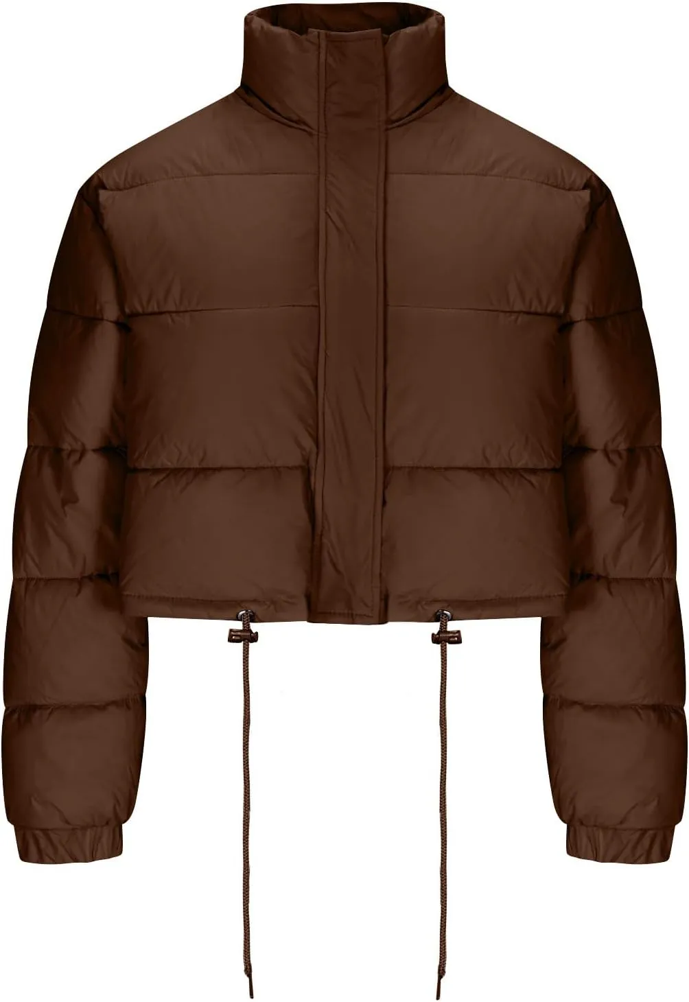 Womens Winter Short Coats Turtleneck Puffer Jackets Sexy Crop Casual Solid Color Padded Wadded Down Coat Top