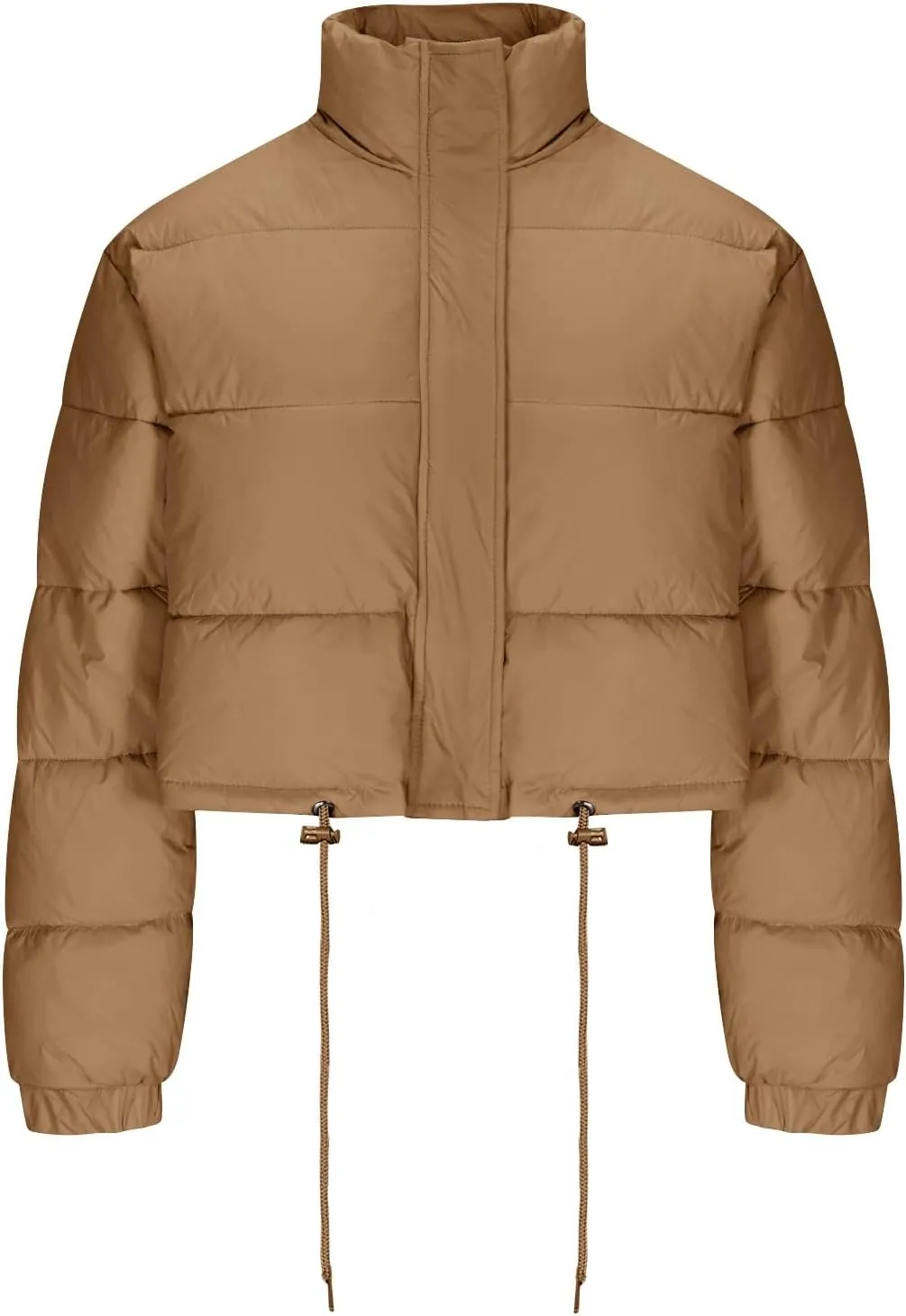Womens Winter Short Coats Turtleneck Puffer Jackets Sexy Crop Casual Solid Color Padded Wadded Down Coat Top