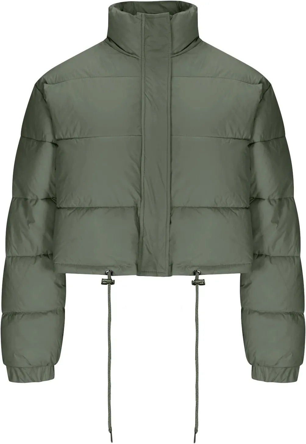 Womens Winter Short Coats Turtleneck Puffer Jackets Sexy Crop Casual Solid Color Padded Wadded Down Coat Top