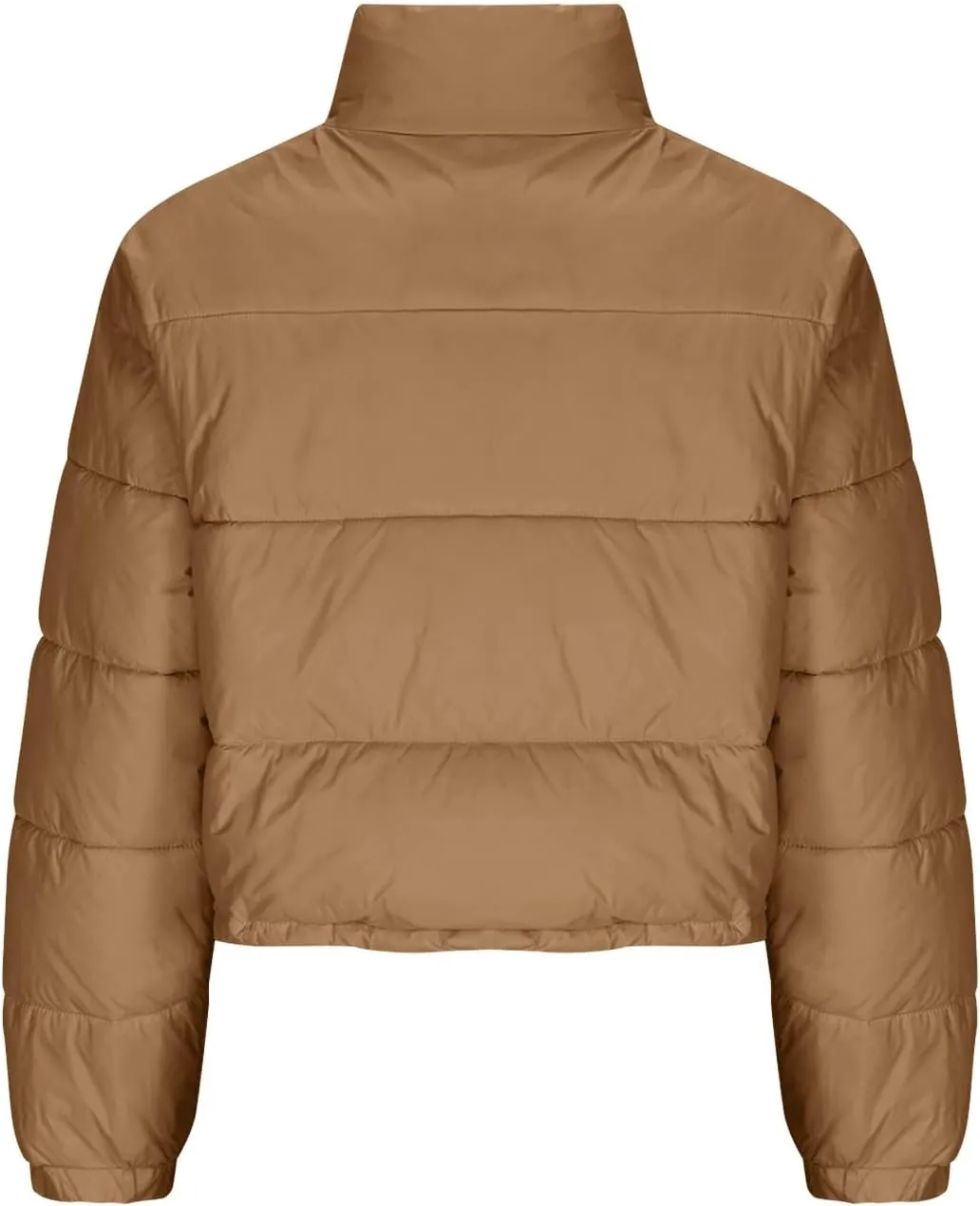 Womens Winter Short Coats Turtleneck Puffer Jackets Sexy Crop Casual Solid Color Padded Wadded Down Coat Top