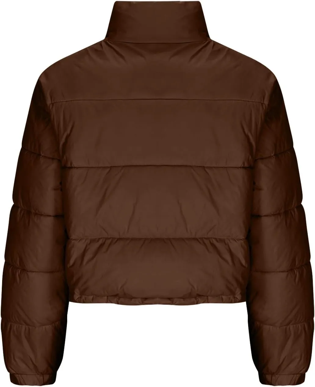 Womens Winter Short Coats Turtleneck Puffer Jackets Sexy Crop Casual Solid Color Padded Wadded Down Coat Top