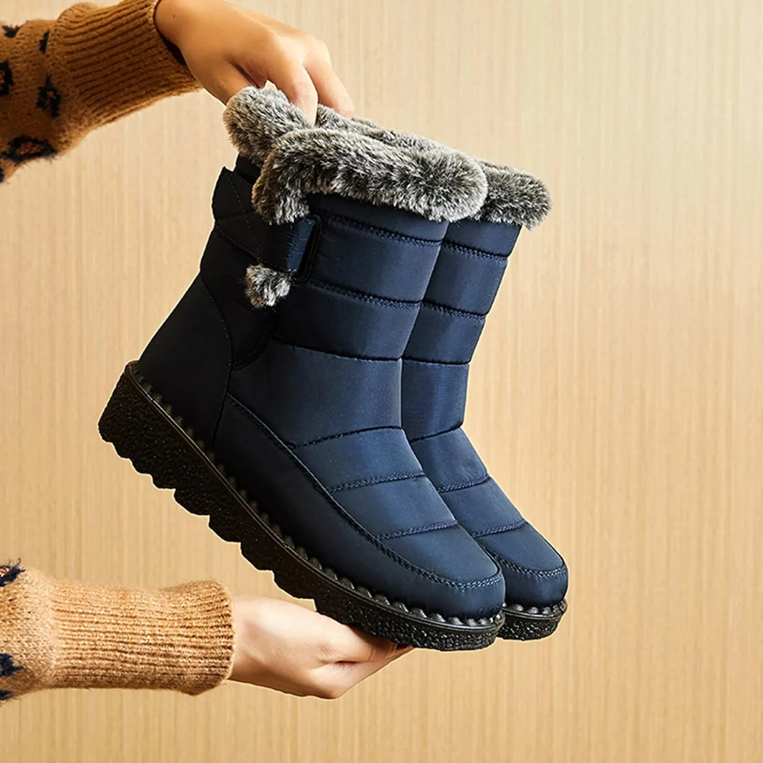 Womens Winter Snow Boots Size 11 Winter Boots Waterproof Women Wide Women Winter Boots Waterproof Cold Weather Womens Duck Boots Waterproof Size 11 Botas Para Nieve De Mujer Sin Cordon