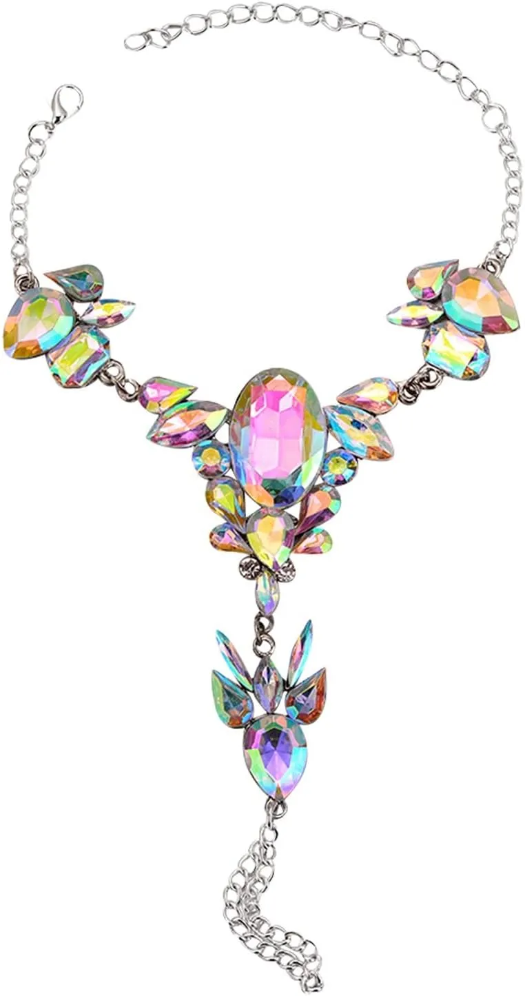 Woven Bracelet Bling Rhinestone Barefoot Sandals Gold Crystal Anklet Diamond Anklets Foot Chain Beach Feet Jewelry for Women Beach Bracelet Anklets of The Rings English (Multicolor, One Size)