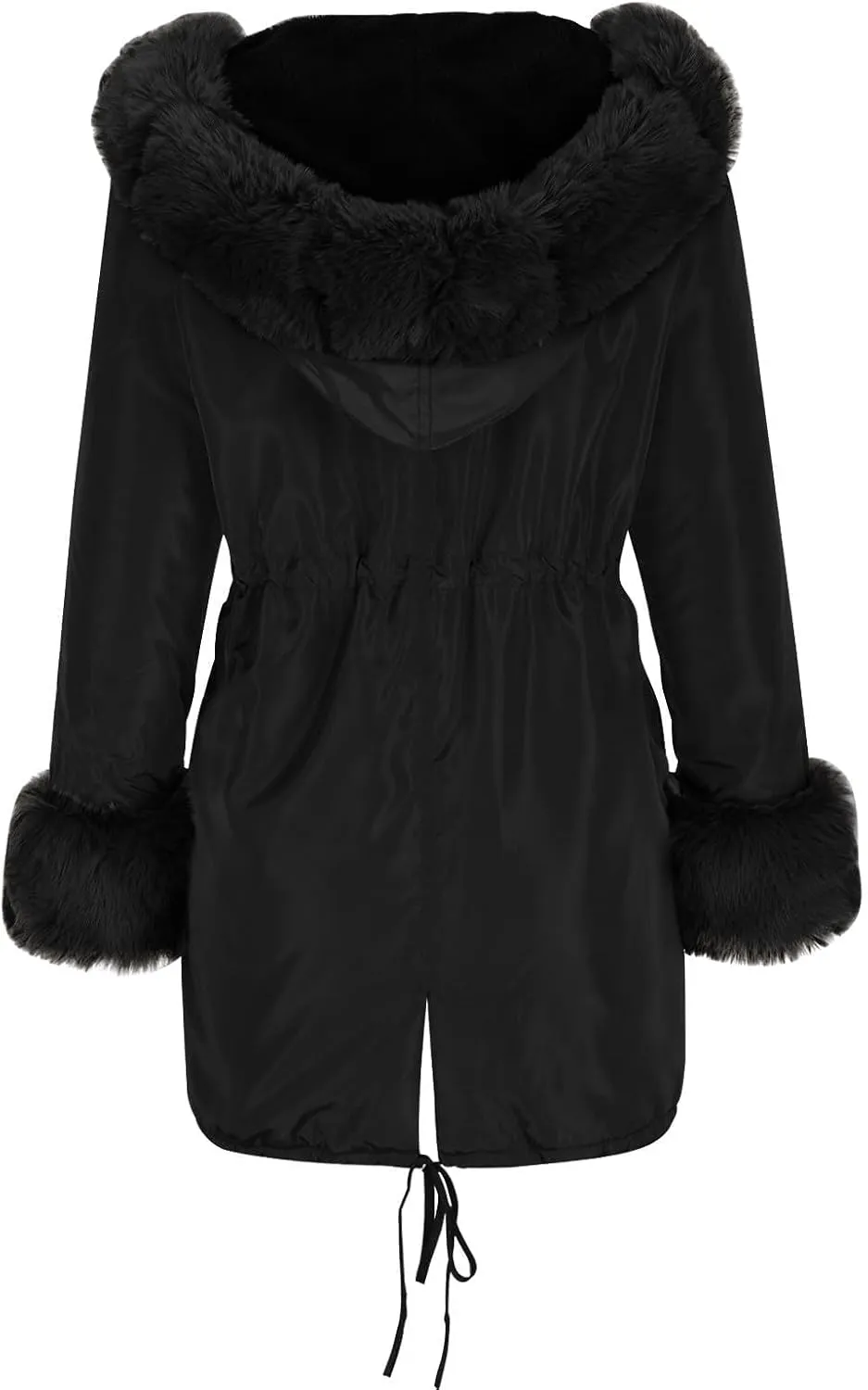 WYTong Womens Winter Long Coats Thicken Warm Quilted Jacket With Fur Hooded Full Zip Up Long Outwear with Pockets
