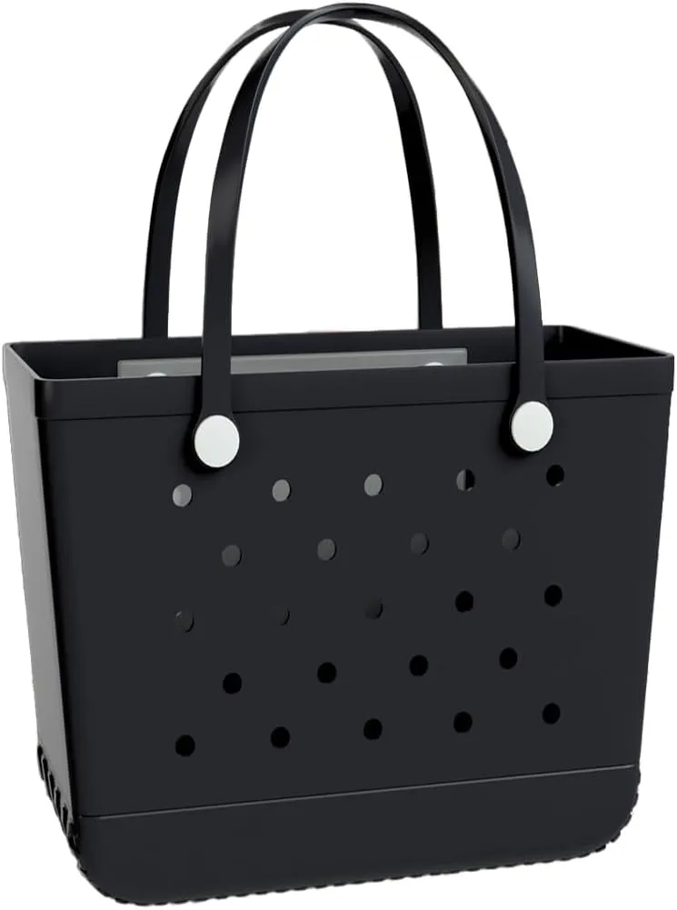 X-Large Beach Tote, Waterproof Zipper Inner Bag, Washable Durable Rubber Tote, Leisure and Storage Bag