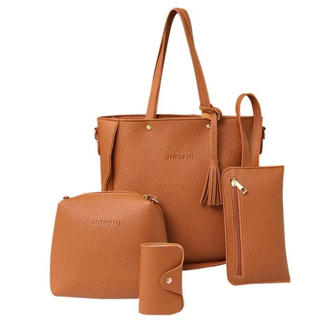 Xiniu 4 PCS women bag set leather 2017 Shoulder Bags women messenger bag small clutches Handbag Dropshipping #6M