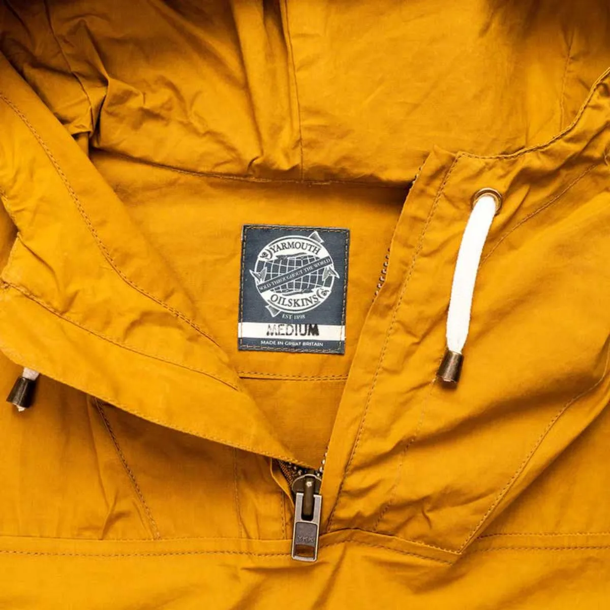 Yarmouth Oilskins - The Hooded Smock - Wax-Finish Water-Repellent Cloth - Mustard