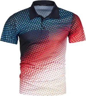 Ymosrh Men's Polo Shirts Summer Fashion Casual 3D Printing Shirt Lapel Casual Short Sleeve Top Shirts for Men, M-5XL