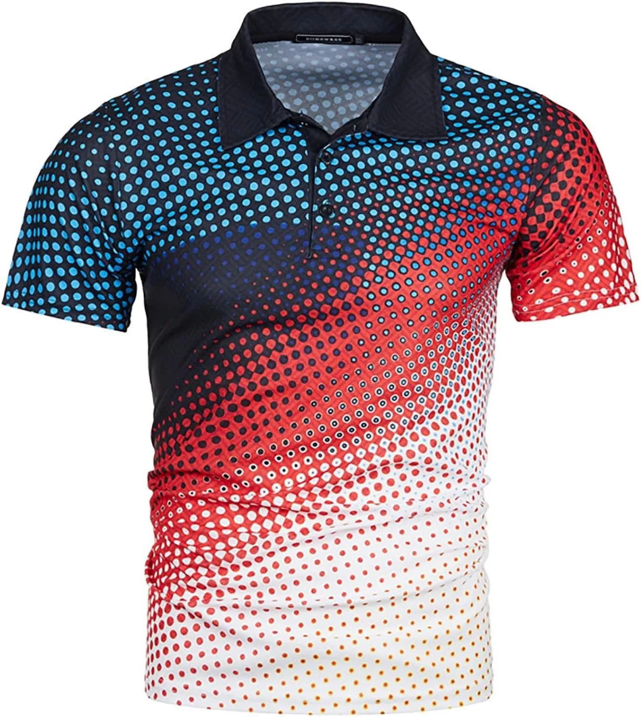 Ymosrh Men's Polo Shirts Summer Fashion Casual 3D Printing Shirt Lapel Casual Short Sleeve Top Shirts for Men, M-5XL