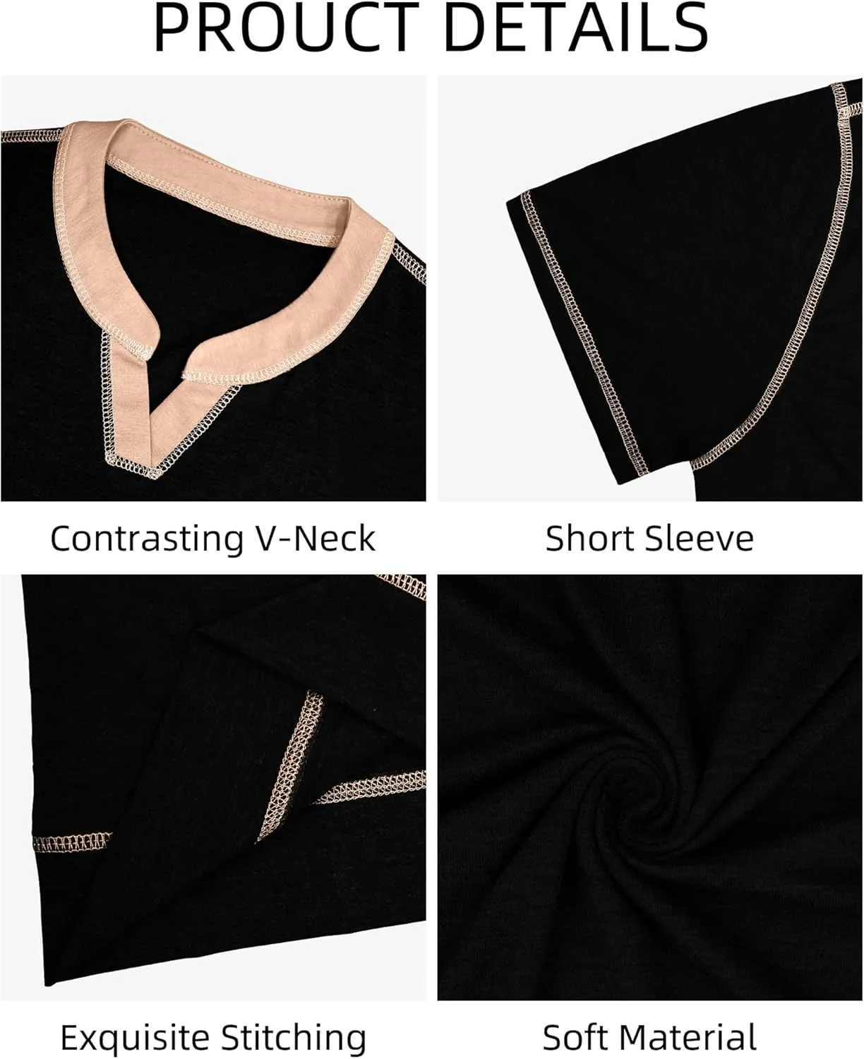 YTD Mens Henley Shirts Short Sleeve Casual V Neck Basic Tee Shirts Summer Vintage T-Shirts