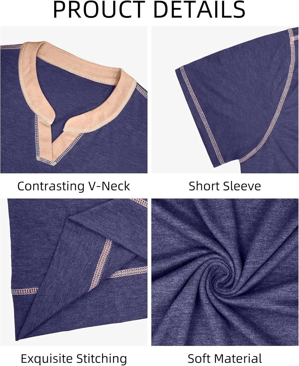 YTD Mens Henley Shirts Short Sleeve Casual V Neck Basic Tee Shirts Summer Vintage T-Shirts