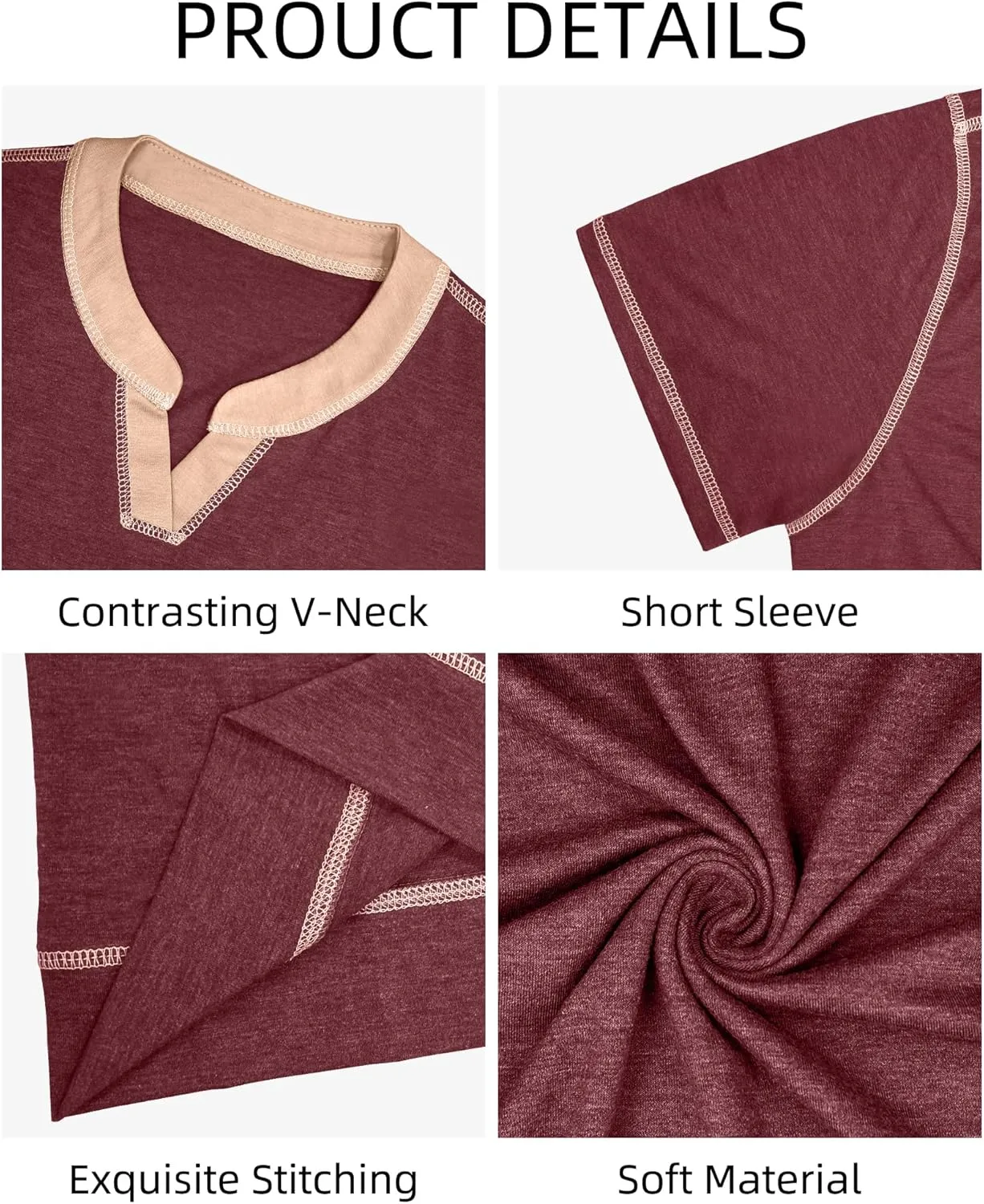 YTD Mens Henley Shirts Short Sleeve Casual V Neck Basic Tee Shirts Summer Vintage T-Shirts