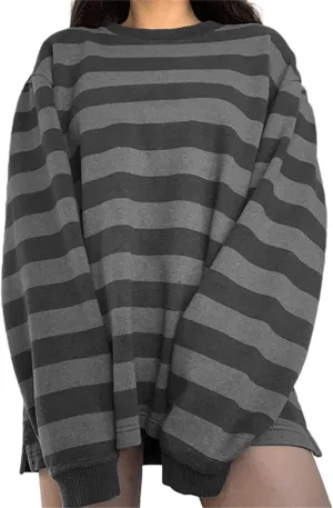 Yuemengxuan Women Crewneck Sweatshirt Long Sleeve Printing Vintage Pullovers Y2k Tops Oversized Casual Top Streetwear