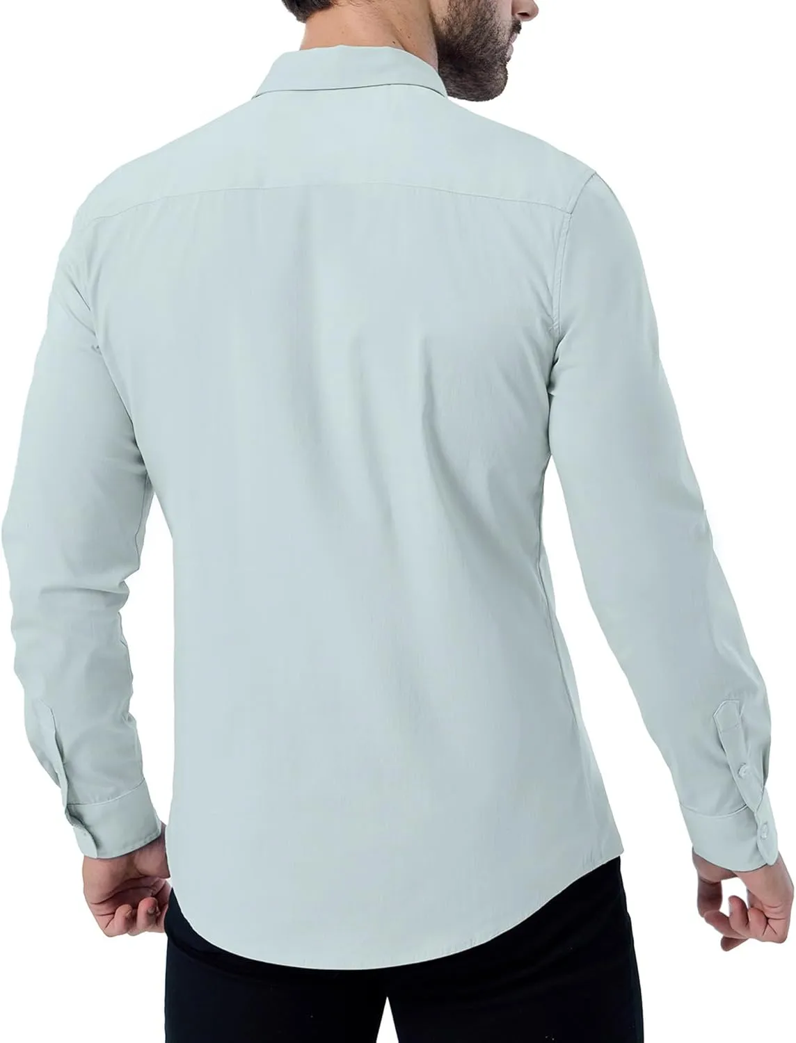 ZAFUL Mens Dress Shirts Slim Fit Button Down Long Sleeve Stretch Collared Shirt Cotton Wrinkle Free Button Up Mens Tops