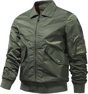Zip Thin Windbreaker Jacket Men Solid Color Lightweight Lapel Jacket Long Sleeve Coat for Outdoor Hiking Traveling