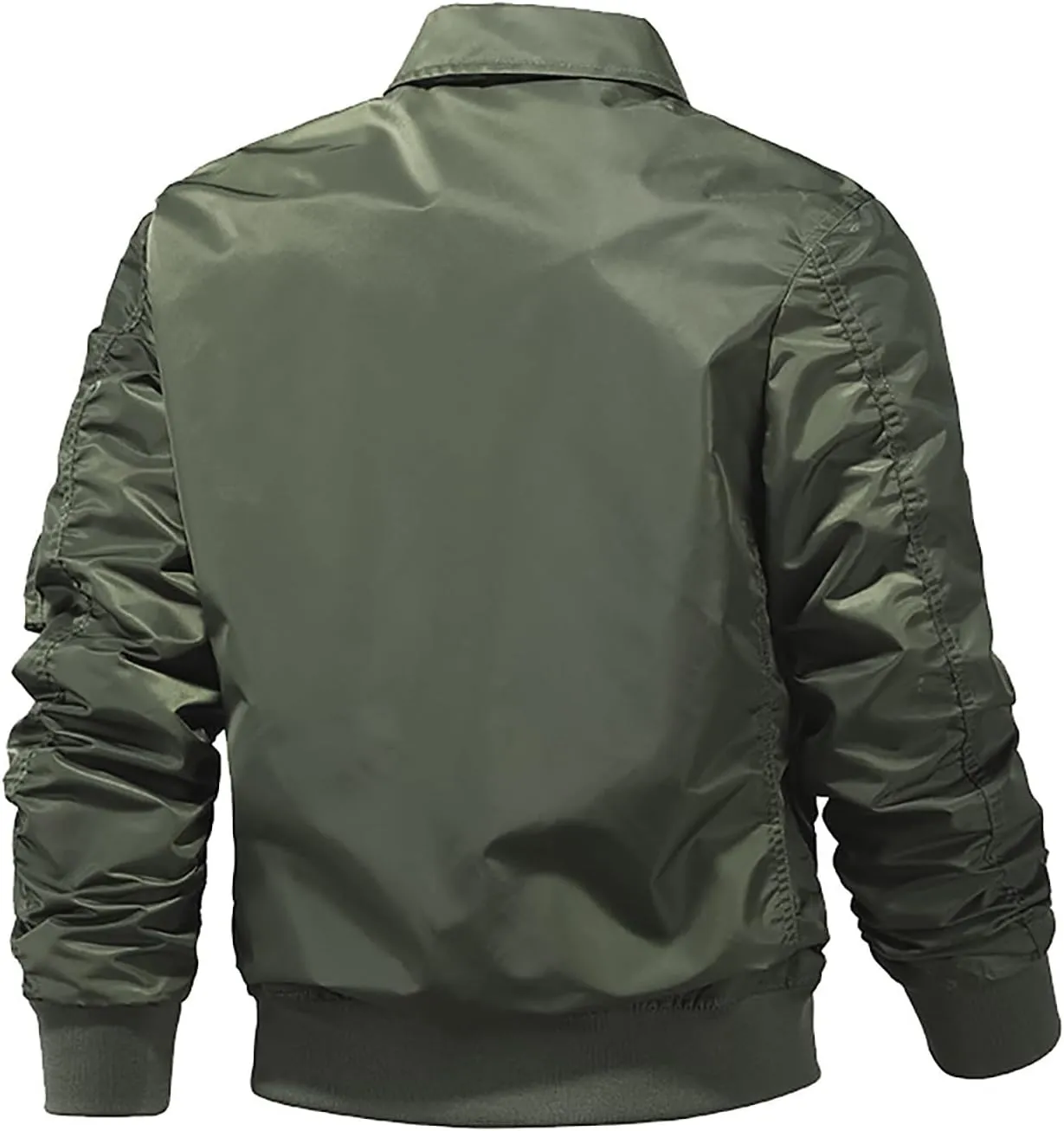 Zip Thin Windbreaker Jacket Men Solid Color Lightweight Lapel Jacket Long Sleeve Coat for Outdoor Hiking Traveling